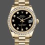 Super Clone Women's Rolex Datejust 31-178288 0011, 31mm, Yellow Gold, Black Dial, Ladies Black Dial