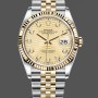 Super Clone Unisex's Rolex Datejust 36 126233 0045 Champagne Fluted Diamond Dial Champagne Dial