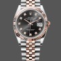 Super Clone Women's Rolex Datejust 36-M126231 0019, Everose Gold, Black Diamond Dial, Women’s Black Dial