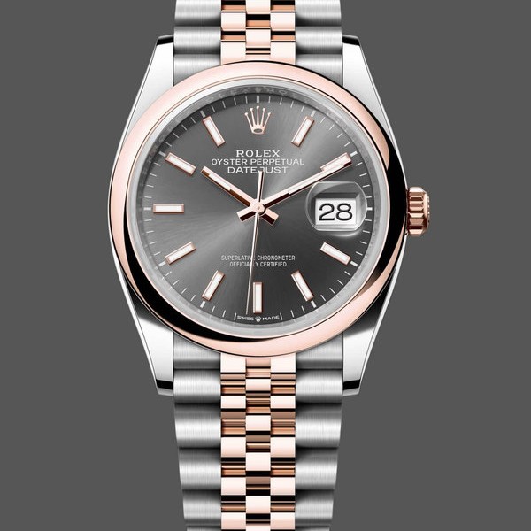 Super Clone Women's Rolex Datejust 36-m126201 0013, Everose Gold, Grey Dial, Jubilee, Grey Dial