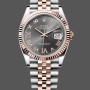 Super Clone Women's Rolex Datejust 36-m126231 0023, Everose Gold, Slate Diamond Pave Roman Dial, Women’s Grey Dial