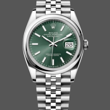Super Clone Women's Rolex Datejust 36-M126200‑0023, Stainless Steel, Mint Green Dial, Jubilee, Green Dial