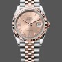 Super Clone Women's Rolex Datejust 36-m126231 0027, Steel & Everose Gold, Rose Diamond Pave Roman Dial, Rose Gold Dial