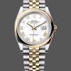 Super Clone Women's Rolex Datejust 36-126203 0029, Two-Tone, White Dial, Roman Numerals, White Dial