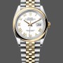 Super Clone Women's Rolex Datejust 36-126203 0029, Two-Tone, White Dial, Roman Numerals, White Dial