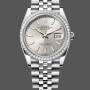 Super Clone Women's Rolex Datejust 36-M126284RBR 0005, White Gold & Diamonds, Silver Dial, Women’s Silver Dial