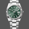 Super Clone Women's Rolex Datejust 36-126234, White Gold, Fluted Bezel, Unisex Green Dial