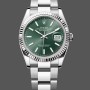 Super Clone Women's Rolex Datejust 36-126234, White Gold, Fluted Bezel, Unisex Green Dial