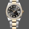 Super Clone Women's Rolex Datejust 36-m126283rbr 0008, Yellow Gold, Black Dial Black Dial