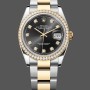 Super Clone Women's Rolex Datejust 36-m126283rbr 0008, Yellow Gold, Black Dial Black Dial