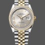 Super Clone Women's Rolex Datejust 36-m126283rbr 0017, Yellow Gold & Diamonds, Silver Diamond Pave Roman Dial, Silver Dial