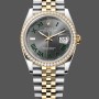 Super Clone Women's Rolex Datejust 36-m126283rbr 0021, Yellow Gold & Diamonds, Slate Wimbledon Roman Dial, Grey Dial