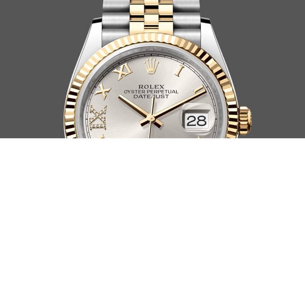 Super Clone Unisex's Rolex Datejust 36mm Unisex-126233 0031-Silver Roman Numeral Dial-Fluted Bezel Silver