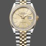 Super Clone Women's Rolex Datejust 36mm Yellow Gold and Steel Champagne Dial 126283RBR Champagne Dial