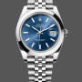 Super Clone Men's Rolex Datejust 41-126300 0002, Stainless Steel, Blue Fluted Dial, Jubilee Bracelet Blue Dial