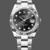 Super Clone Men's Rolex Datejust 41mm Men's-m126334 0011-Fluted Bezel-Black Diamond Dial Black