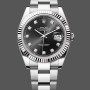 Super Clone Men's Rolex Datejust 41mm Men's-m126334 0011-Fluted Bezel-Black Diamond Dial Black