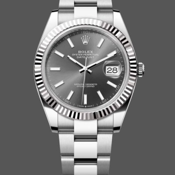 Super Clone Men's Rolex Datejust 41-m126331 0016, Everose Gold, Oystersteel, Grey Dial Grey Dial