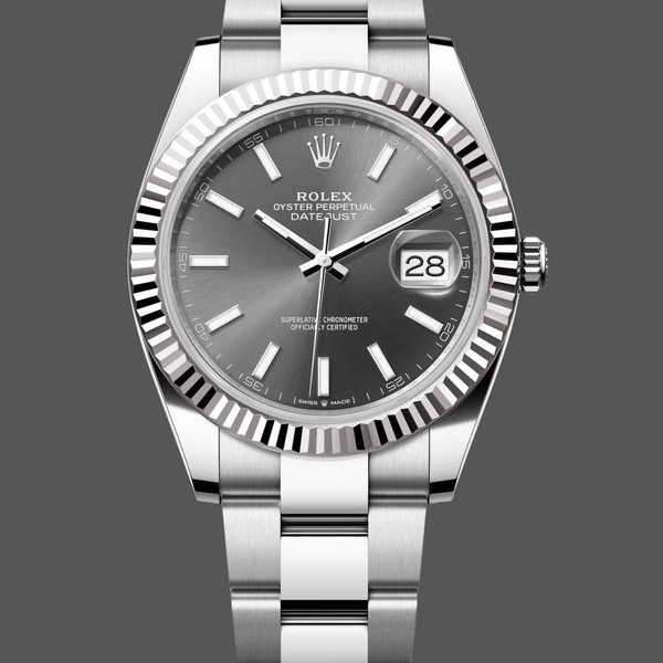 Super Clone Men's Rolex Datejust 41-m126331 0016, Everose Gold, Oystersteel, Grey Dial Grey Dial