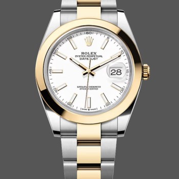 Super Clone Men's Rolex Datejust 41-m126303, Two-Tone, White Dial, Men’s White Dial