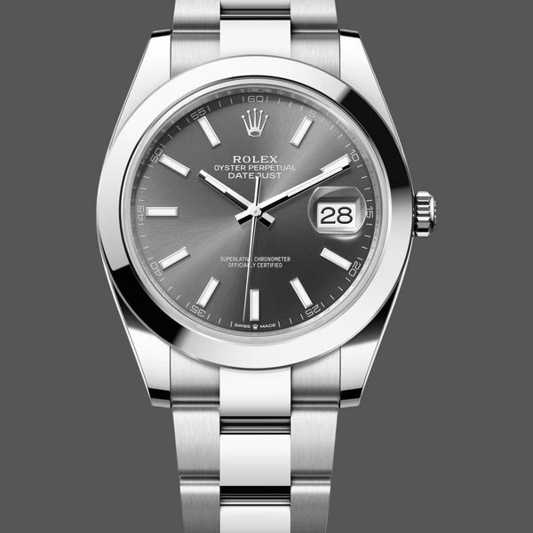 Super Clone Men's Rolex Datejust 41-M126300 0007, Oyster Stainless Steel, Slate Dial, Men’s Grey Dial