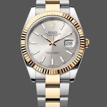 Super Clone Men's Rolex Datejust 41-126333, Golden Fluted Motif, Champagne Dial Champagne Dial