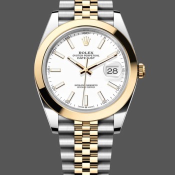 Super Clone Men's Rolex Datejust 41mm Stainless Steel Yellow Gold M126303 0016 Men's White Dial