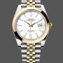 Super Clone Men's Rolex Datejust 41mm Stainless Steel Yellow Gold M126303 0016 Men's White Dial