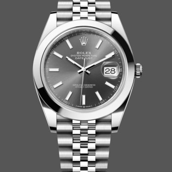 Super Clone Men's Rolex Datejust 41-M126300 0008, Stainless Steel, Grey Dial, Jubilee Band, Men’s Grey Dial