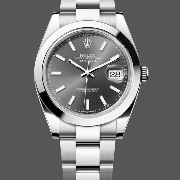 Super Clone Men's Rolex Datejust 41-M126300 0007, Stainless Steel, Slate Dial, Men’s Grey Dial