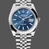 Super Clone Men's Rolex Datejust 41-126300 0024, Stainless Steel, Blue Stick Dial, Smooth Blue Dial