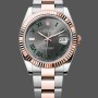 Super Clone Men's Rolex Datejust 41-m126331 0015, Steel & Everose Gold, Wimbledon Dial, Oyster Band Grey