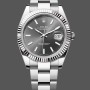 Super Clone Men's Rolex Datejust 41-M126334, White Gold, Fluted Bezel, Slate Dial, Oyster, Men’s Grey Dial