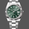 Super Clone Men's Rolex Datejust 41mm Men's-m126334 0027-Fluted Bezel-Green Dial Green Dial