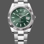 Super Clone Men's Rolex Datejust 41mm Men's-m126334 0027-Fluted Bezel-Green Dial Green Dial