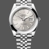Super Clone Men's Rolex Datejust 41-m126300 0004, Oystersteel, Silver Stick Dial, Domed Bezel Silver Dial