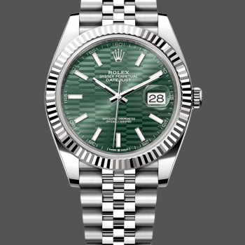 Super Clone Men's Rolex Datejust 41mm Stainless Steel Mint Green Dial - 126334 0030 Green Dial