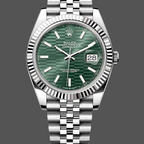 Super Clone Men's Rolex Datejust 41mm Stainless Steel Mint Green Dial - 126334 0030 Green Dial
