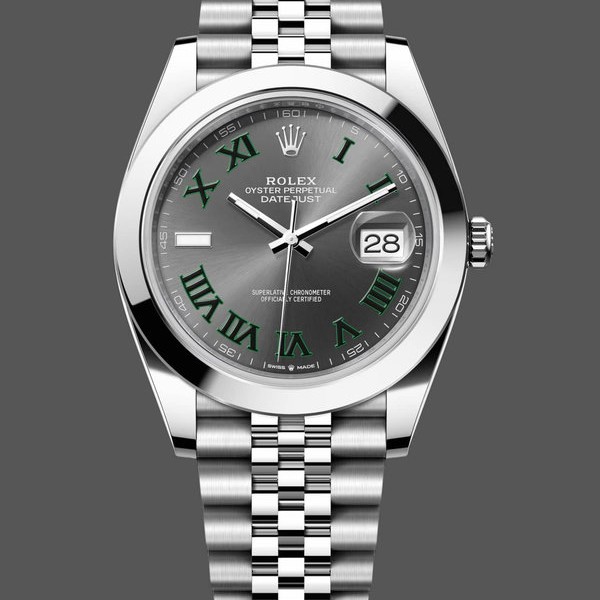 Super Clone Men's Rolex Datejust 41-m126300 0014, Stainless Steel, Slate Roman Dial, Jubilee Grey Dial