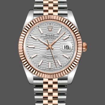 Super Clone Men's Rolex Datejust-m126331 0018, 41mm, Automatic, Jubilee Bracelet, Silver Fluted Motif Dial