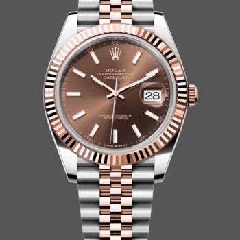 Super Clone Men's Rolex Datejust-m126331 0002, Automatic, Rose Gold & Steel, Brown Dial