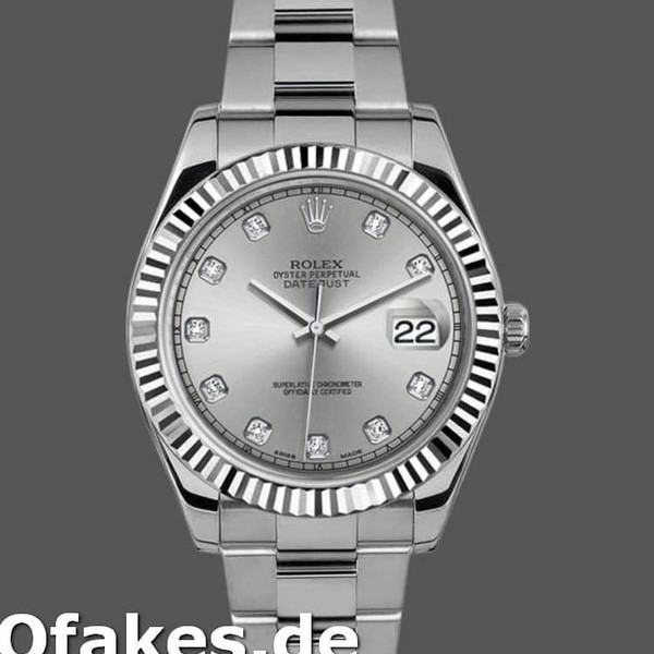 Super Clone Men's Rolex Datejust II 41mm Men's-116334-Silver Diamond Dial Silver Diamond