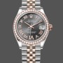 Super Clone Women's Rolex Datejust Lady 31-278381RBR, Rose Gold & Steel, Slate Roman Diamond VI Dial, Diamond Bezel, Jubilee Bracelet, Women’s Slate