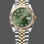 Super Clone Unisex's Rolex Datejust 36mm Unisex-m126233 0025-Olive Green Dial Green