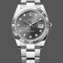 Super Clone Men's Rolex Datejust 41mm Men's-m126334 0005-Fluted Bezel-Dark Rhodium Grey Dial Grey