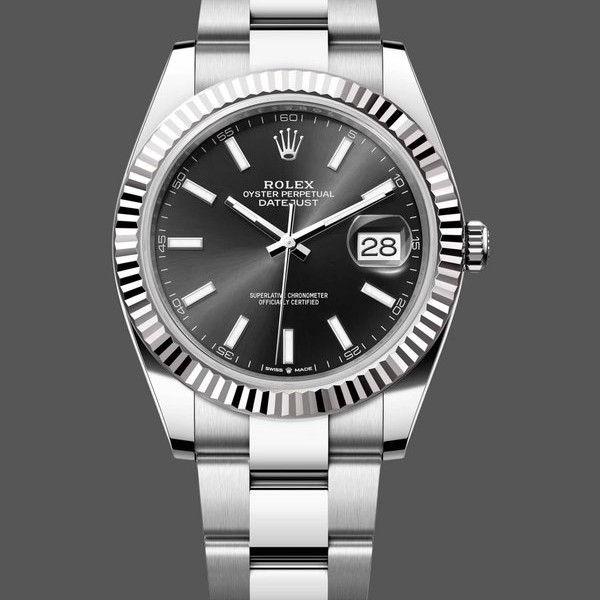 Super Clone Men's Rolex Datejust 41mm Men's-m126334 0017-Fluted Bezel-Black Dial Black