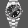 Super Clone Men's Rolex Datejust 41mm Men's-m126334 0017-Fluted Bezel-Black Dial Black