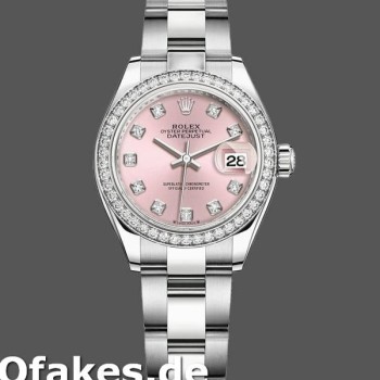 Super Clone Women's Rolex Datejust 28mm Women's-279384RBR PDO-Pink Diamond Dial-Oyster Bracelet Pink