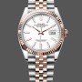 Super Clone Men's Rolex Datejust-M126231 0017, Steel & Everose Gold, White Dial White Dial