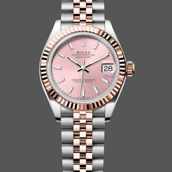 Super Clone Women's Rolex Lady Datejust 31-279171 0023, Two-Tone, Fluted, Rose Jubilee, Women’s Pink Dial